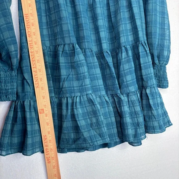 Urban Outfitters River‎ Smocked Long Sleeve Mini Dress Size Large - Picture 10 of 10